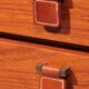 Vintage teak chest of drawers with leather handles by Fröseke Nybrofabrik