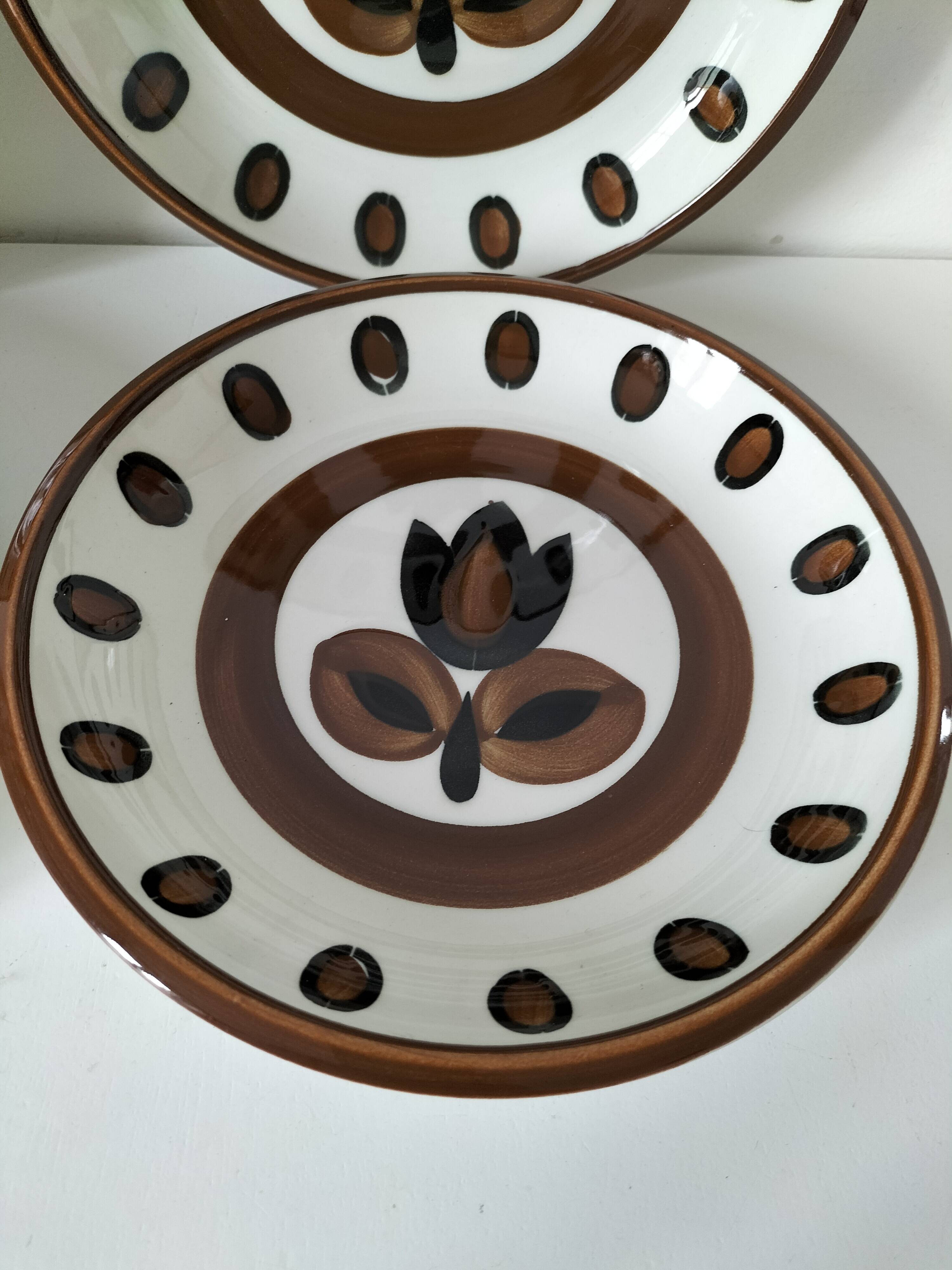 4 deep plates Boch La Louvière model Kimono