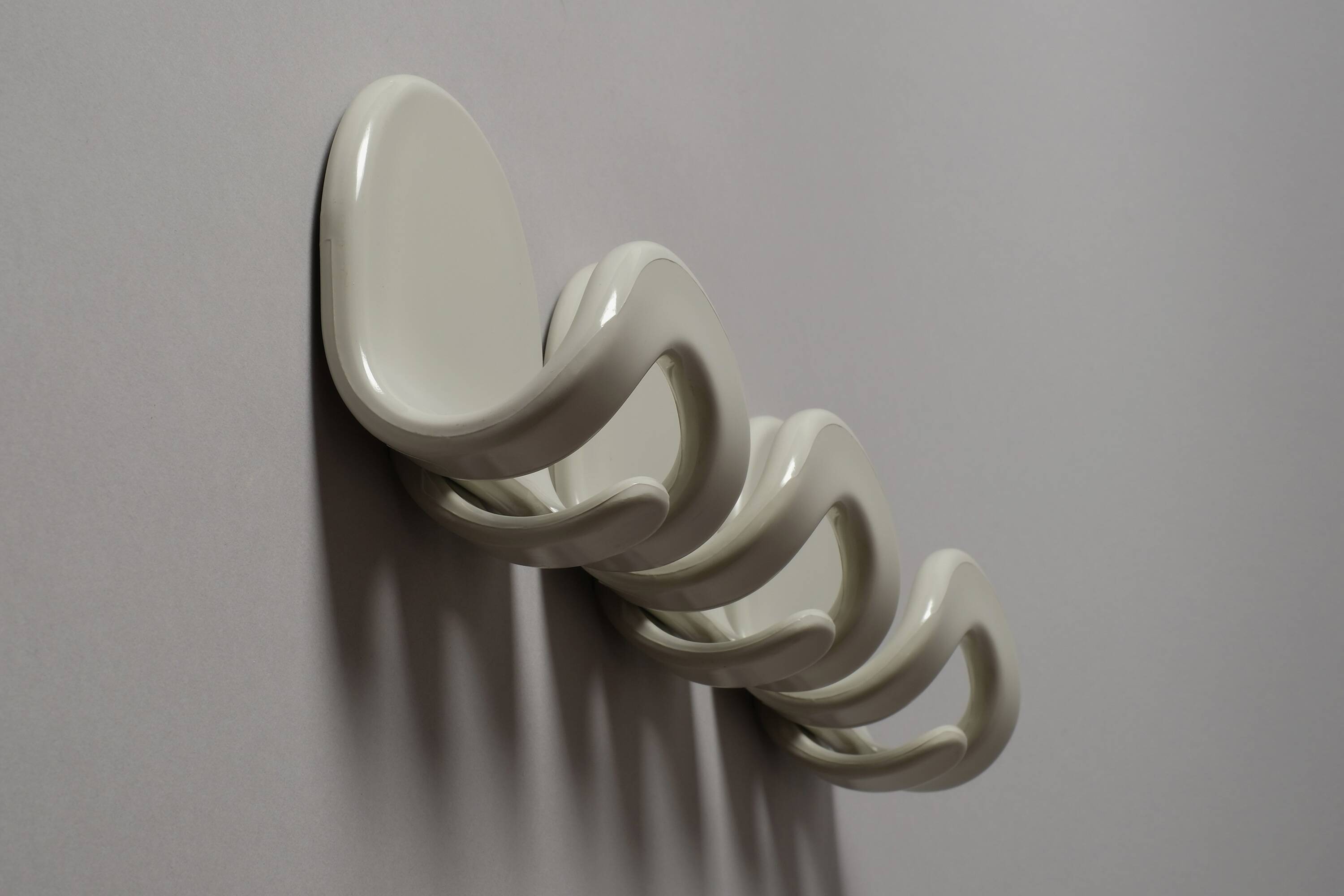 Con&Con Carlo Bartoli Space Age Wall Coat Hooks, Set of Three, Italy, 1970s