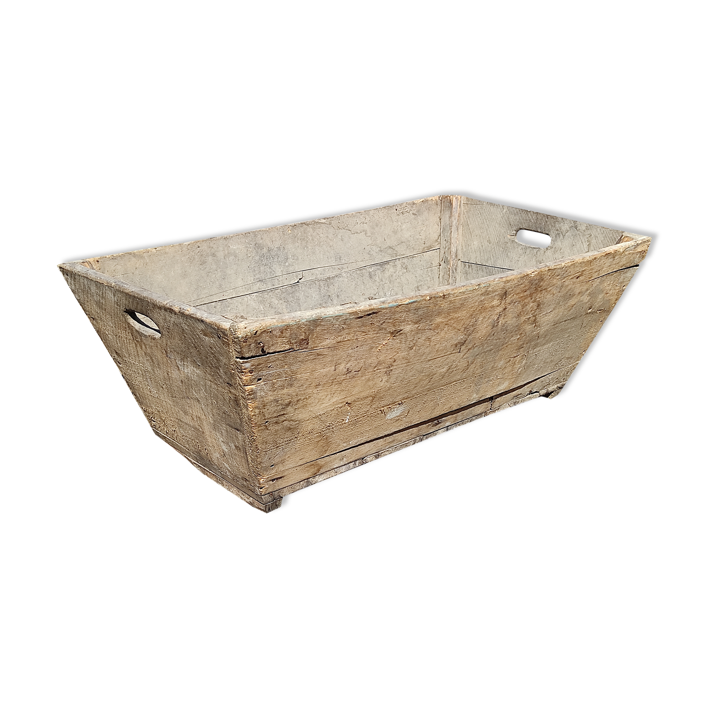 Old vintage grape crate in its poplar wood juice
