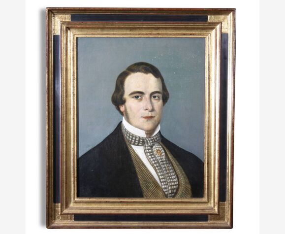 Portrait de gentilhomme, XIXème siècle, huile sur toile