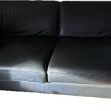 Canapé cuir roche bobois petit angle méridienne islande noir