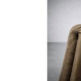 Vintage Mid-Century German Modern Leather Lounge Swivel Chair, 1960s