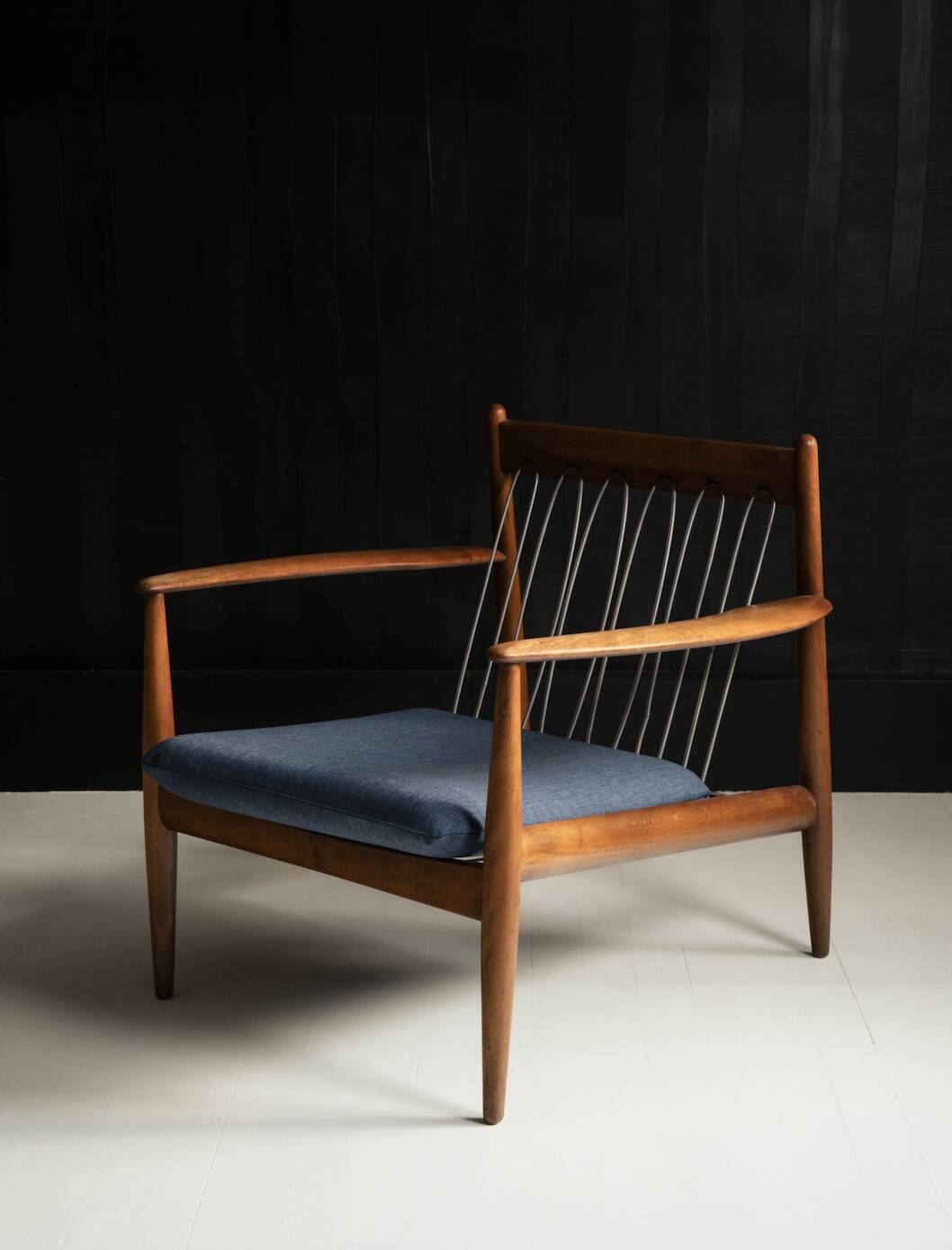 Scandinavian armchair in solid teak by Grete Jalk