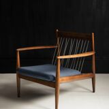 Scandinavian armchair in solid teak by Grete Jalk