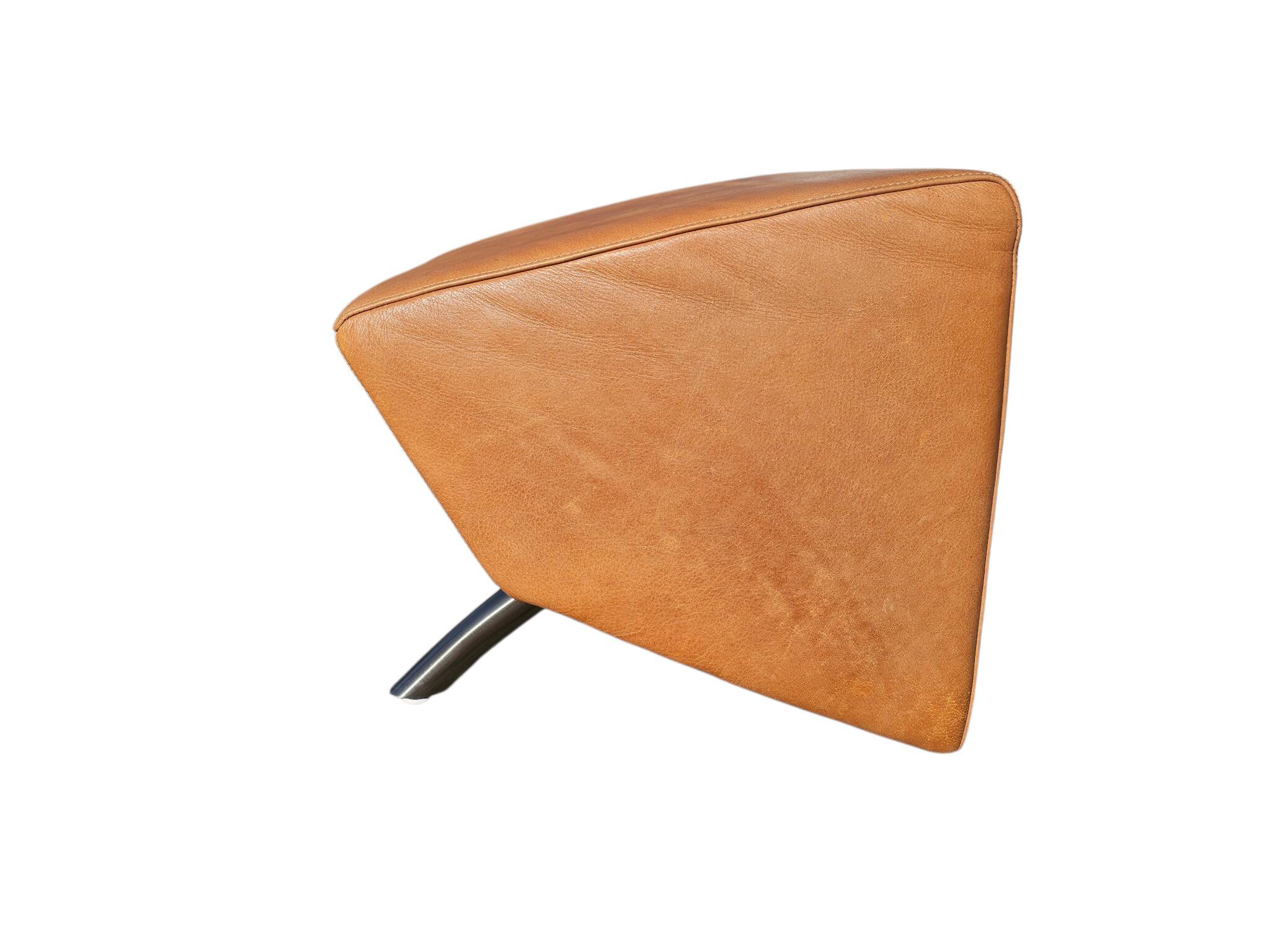 Armchair + matching ottoman – leather – 2000
