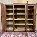 3-door mahogany wardrobe in Art Deco style from the 1950s, removable into 3 parts