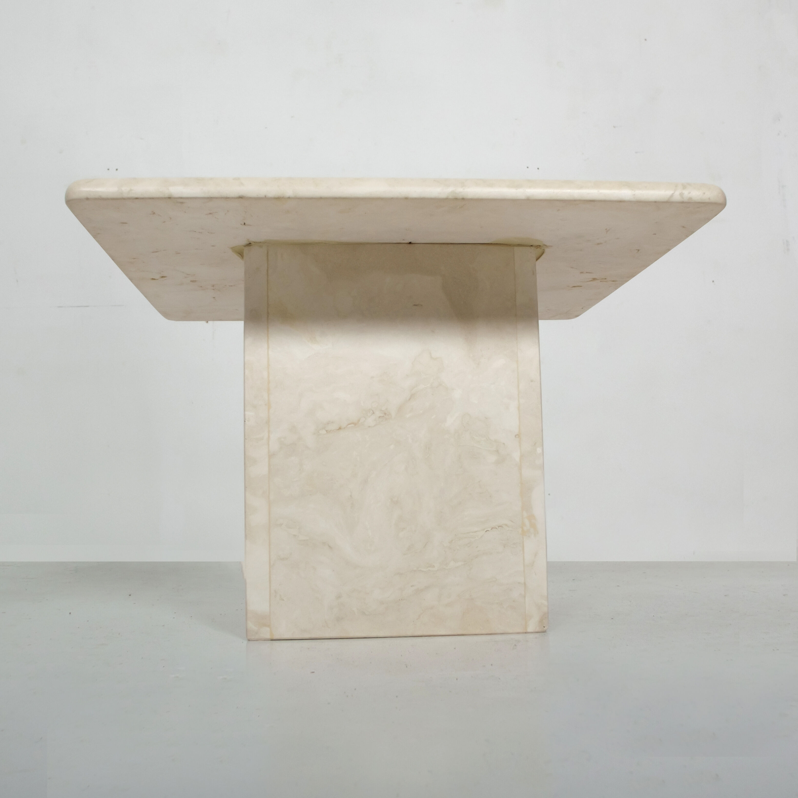 Set of 3 vintage travertine coffee tables, italy, 1970