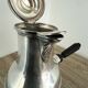 Silver-plated metal chocolate pot stamped ARGIT SFOA with an ebony handle.