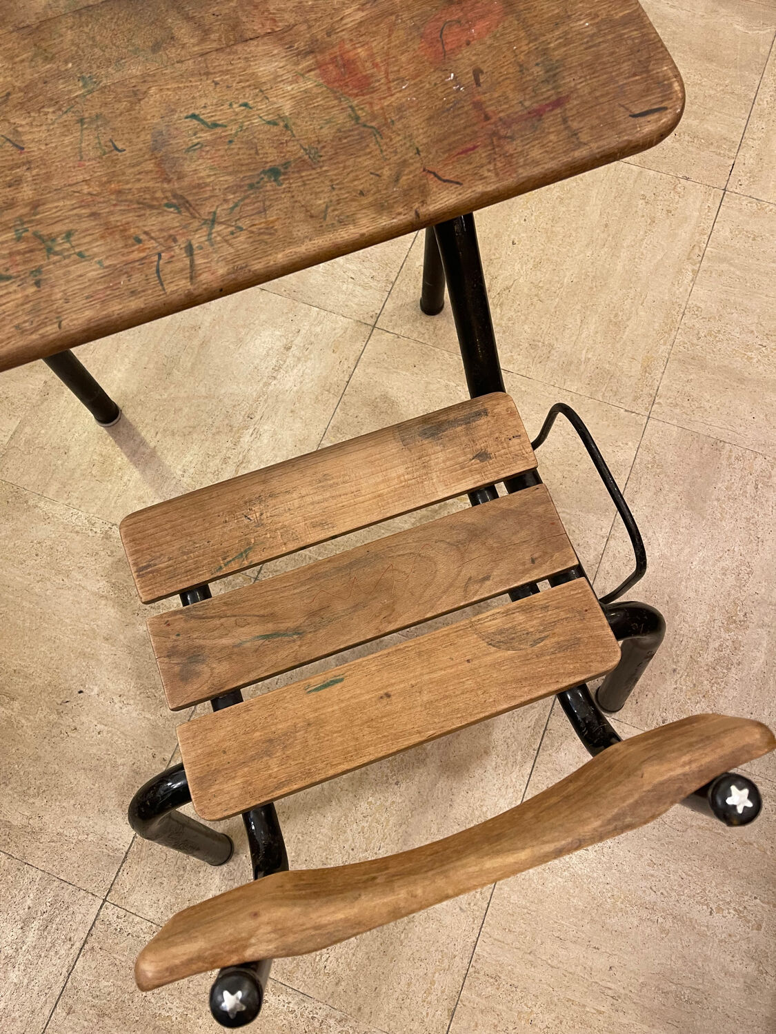 Vintage school desk – DeLagrave Paris, 1950