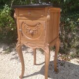 Louis XV solid walnut bedside table
