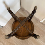 Antique turned wooden side table with authentic charm.