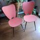 Pair of vintage chairs from the 50s/60s – black metal splayed legs