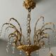Old bronze waterfall chandelier with crystal tassels