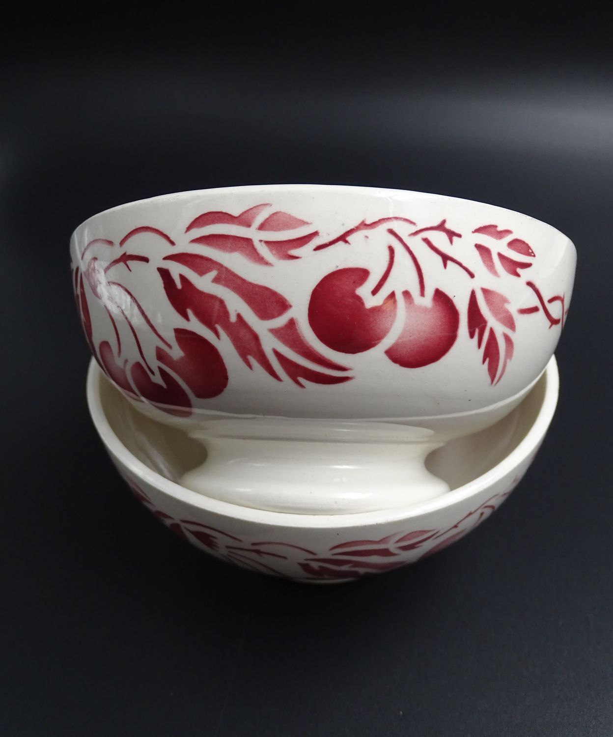 Lot of 3 bowls in Digoin faience 1940