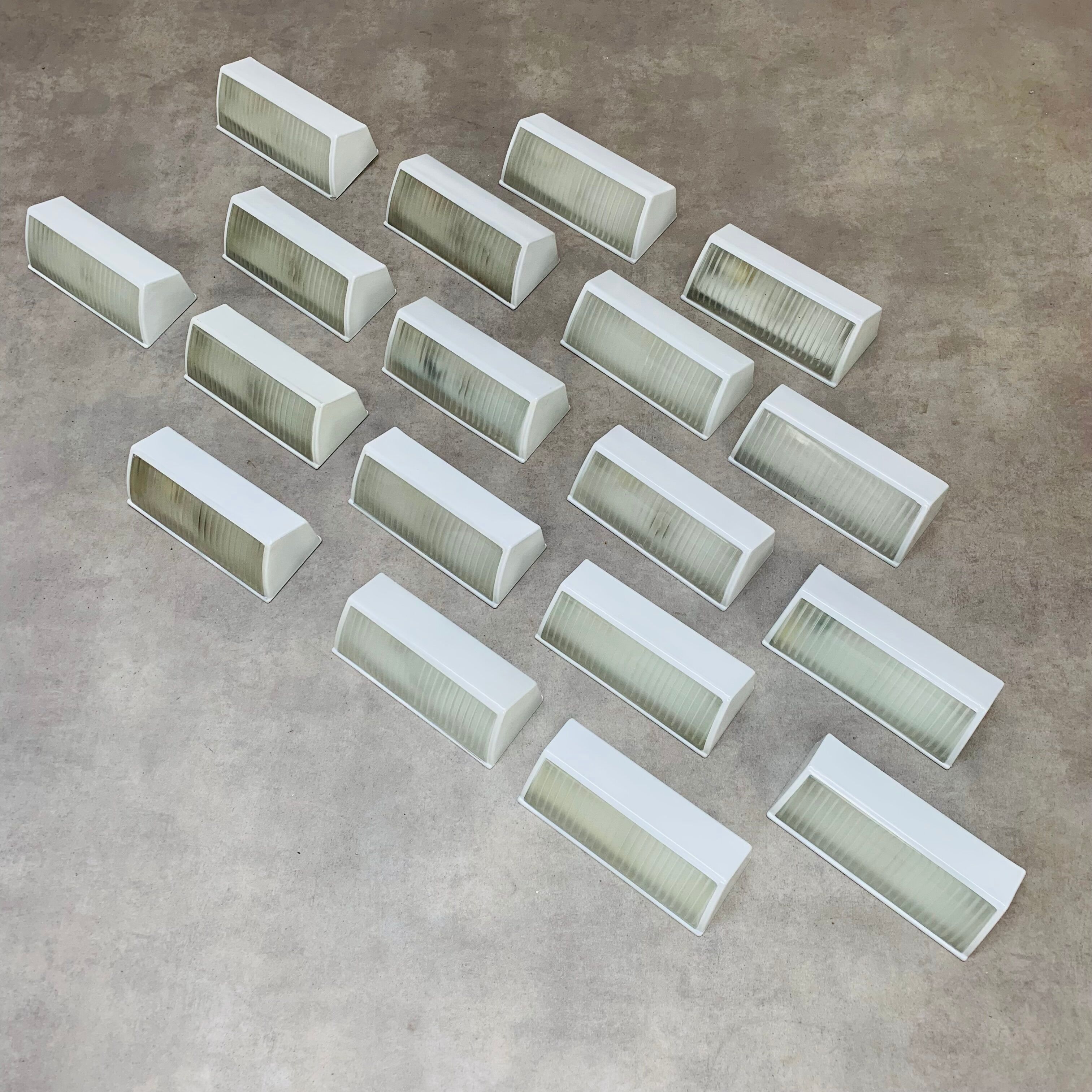 Pair of Holophane Prismopal wall lights, 50s design