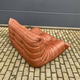 100% originele vintage Cognac lederen Togo Ligne Roset 2zit