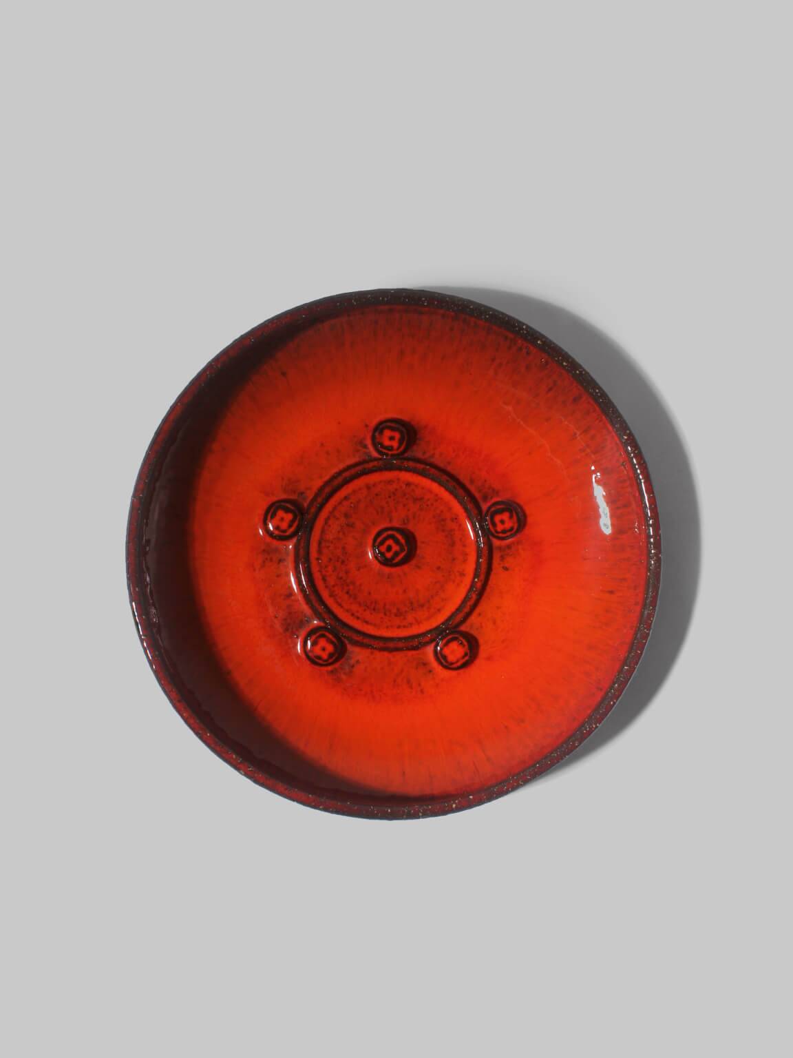 Holbæk Orange Glaze Stoneware Bowl, 1960s, Denmark