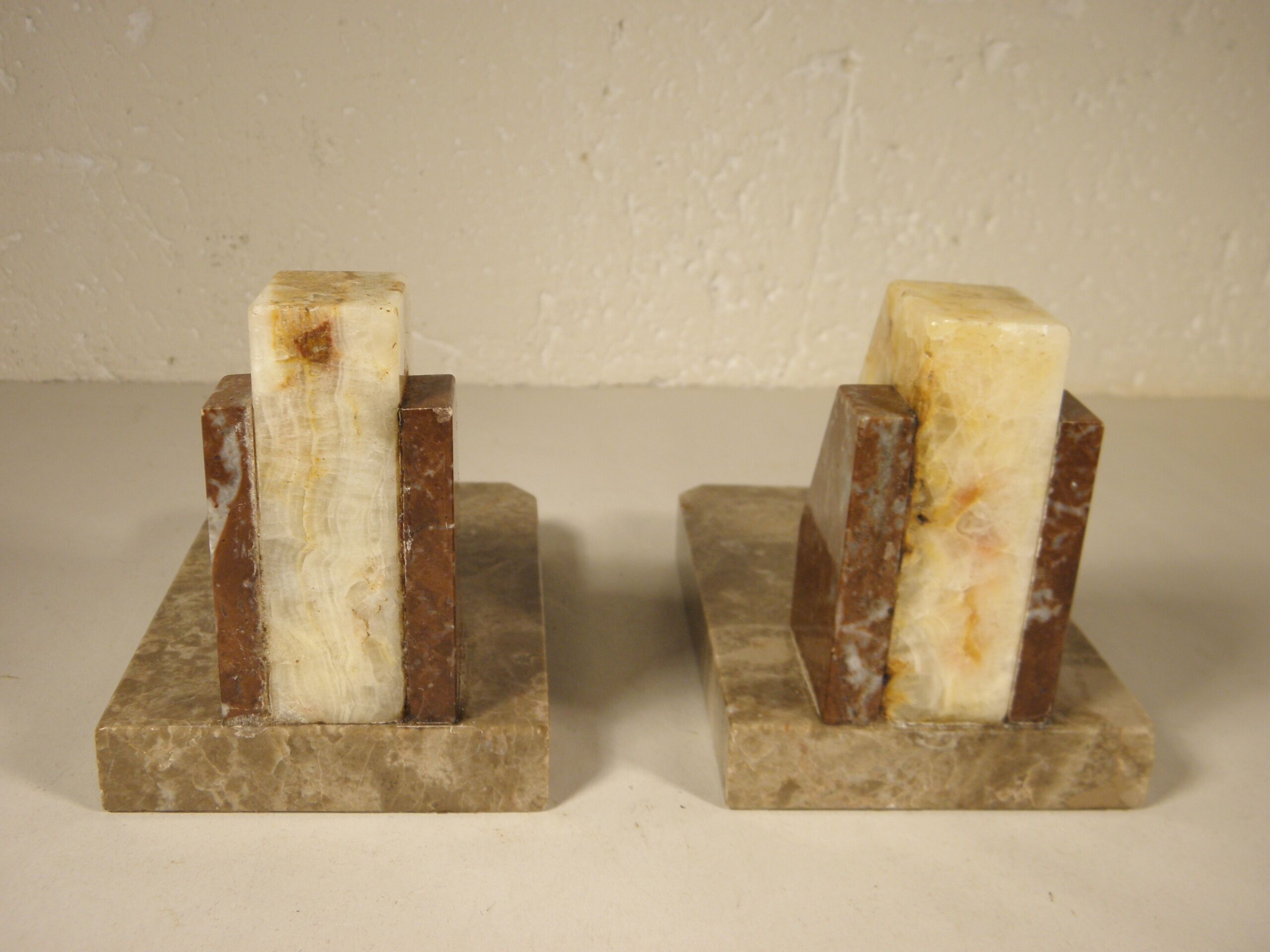 Art deco marble bookends