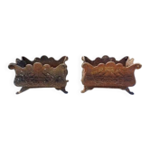 Paire de jardinières en fonte de Charleville-Mézières style rocaille, 1900