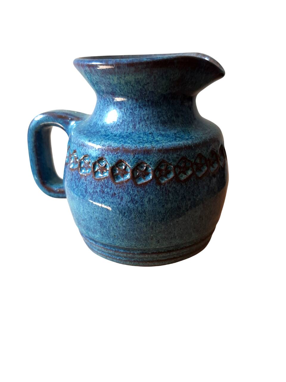 Blue ceramic pitcher Emile Masson Vallauris