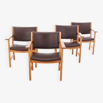 4 fauteuils Hans Wegner modèle AP-50