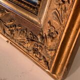 Miroir louis philippe, cadre bois sculpté doré