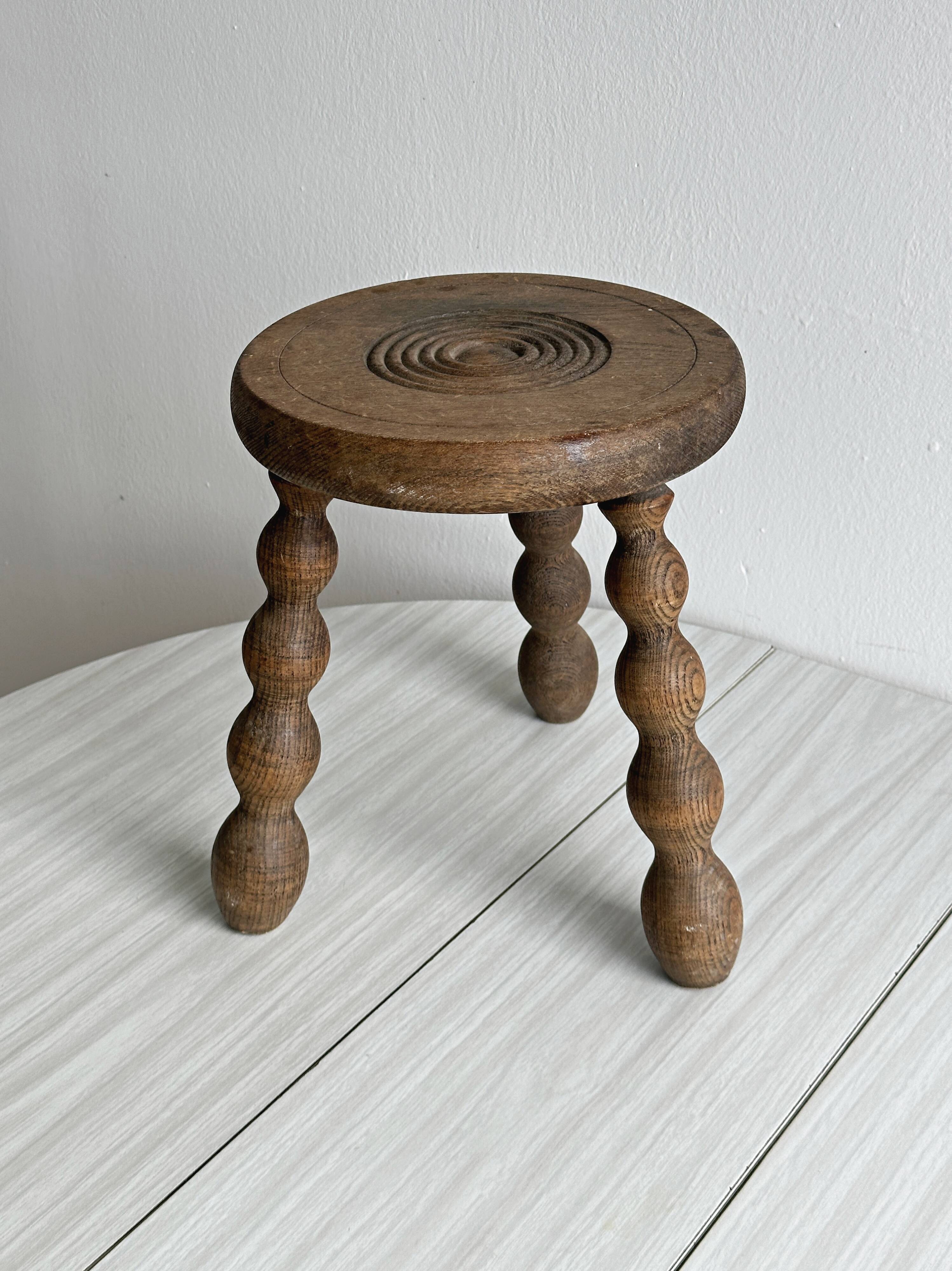 Antique wooden tripod stool