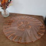 Plateau en verre rose années 50