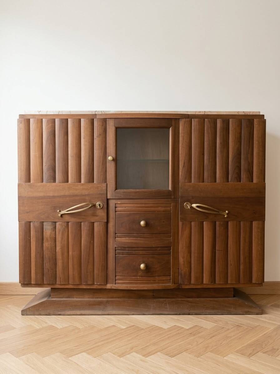 Art Deco walnut buffet - Generous dimensions (L 120 cm × H 85 cm × D 40 cm)