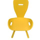 Chaises brutaliste ocre jaune 1960