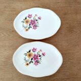 3 Gien Vintage 70 earthenware dishes, floral pattern