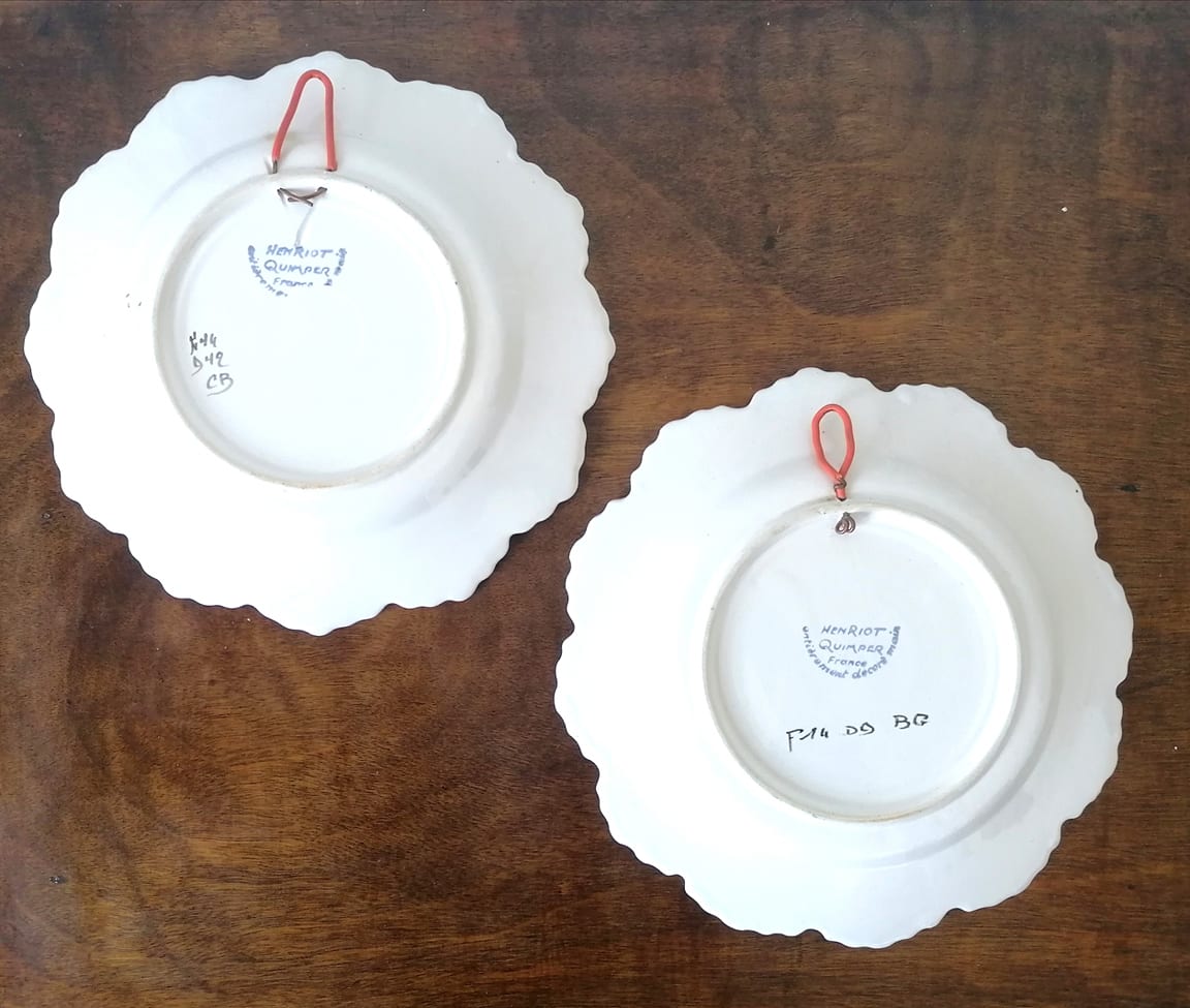 Henriot Quimper pair of decorative plates