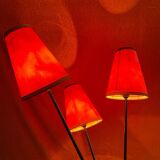Vintage floor lamp 1950-1960 black metal with tripod base with 3 heads