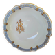 Superb serving dish from the late 19th century with gold and blue decoration.