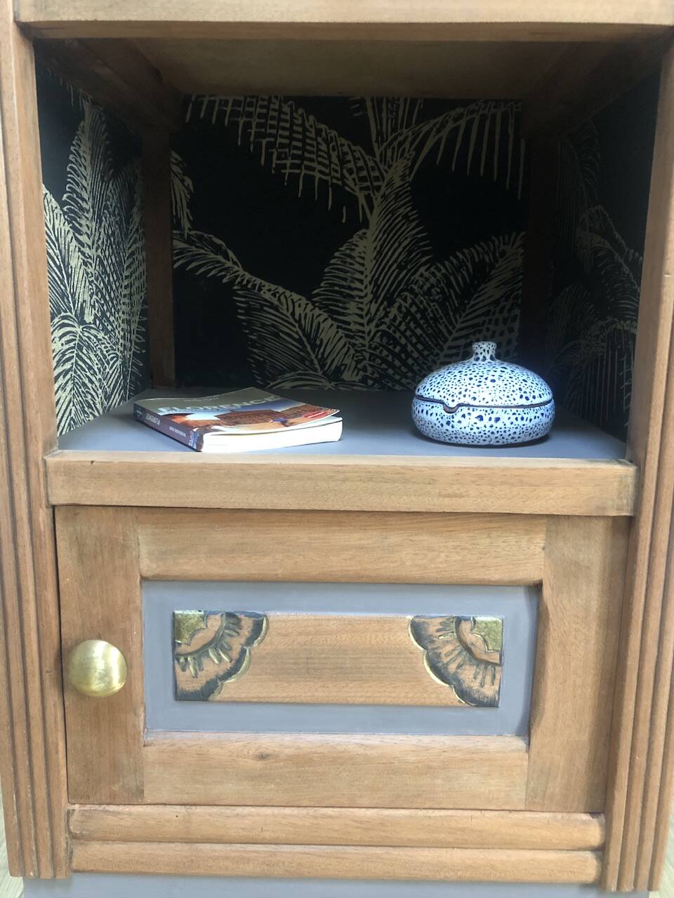 Adorable wooden bedside table