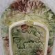 Plat ovale ancien en barbotine