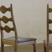 Highback / Ladderback Oak Chairs style of Henning Kjærnulf, 1960s, Set of 4