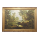 Huile sur toile de Thomas Gainsbourough, "vue près de king’s bromley ” (reproduction)