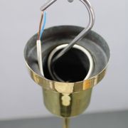 Art Deco brass and opaline glass pendant, Czechoslovakia, 1930s