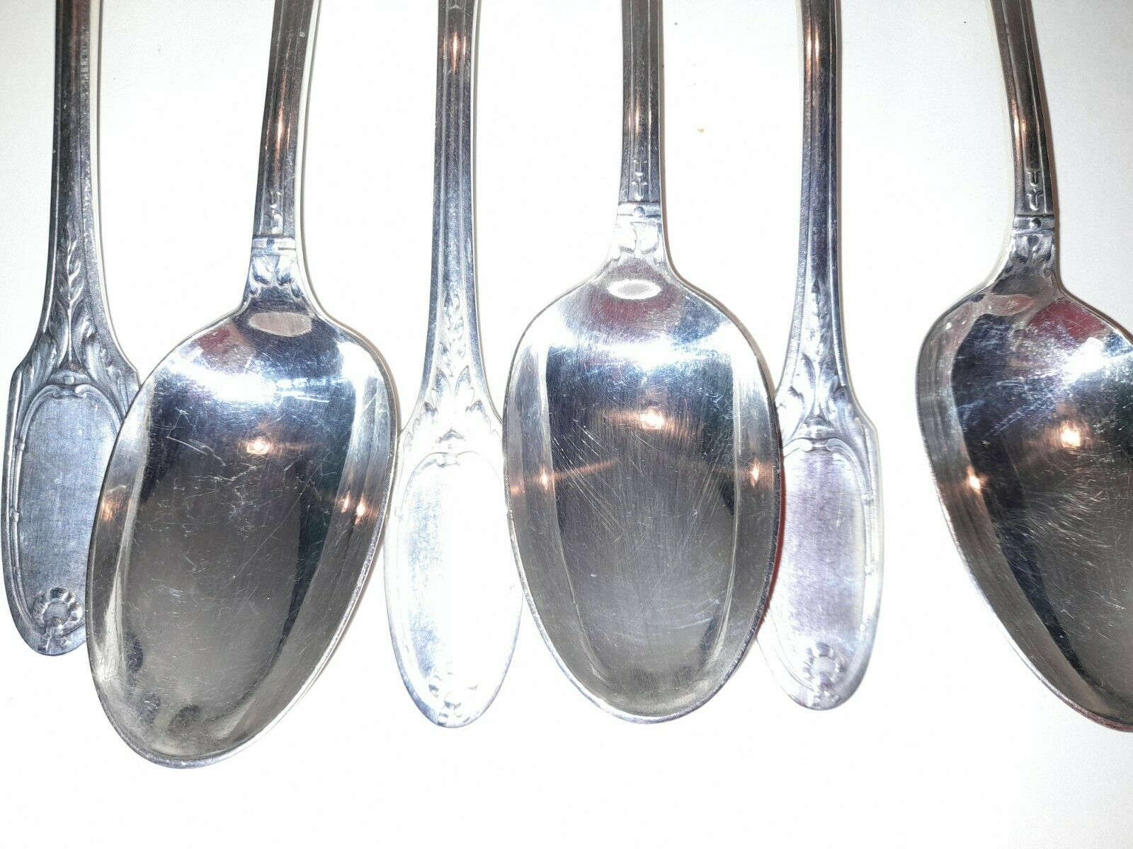 Set of 6 tablespoons in silver metal laurel Louis XVI by Christofle