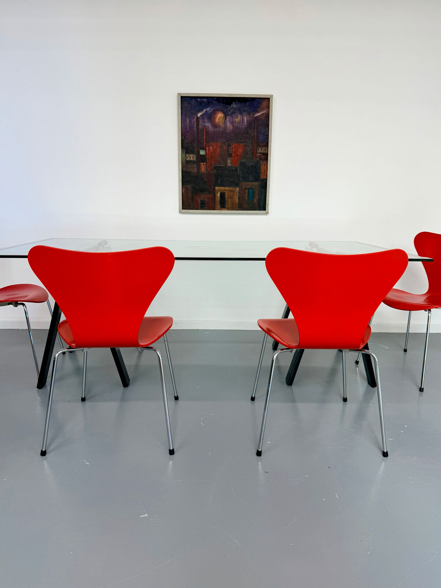 Table / Glass desk "Gaetano" design Gae Aulenti Zanotta 1970s