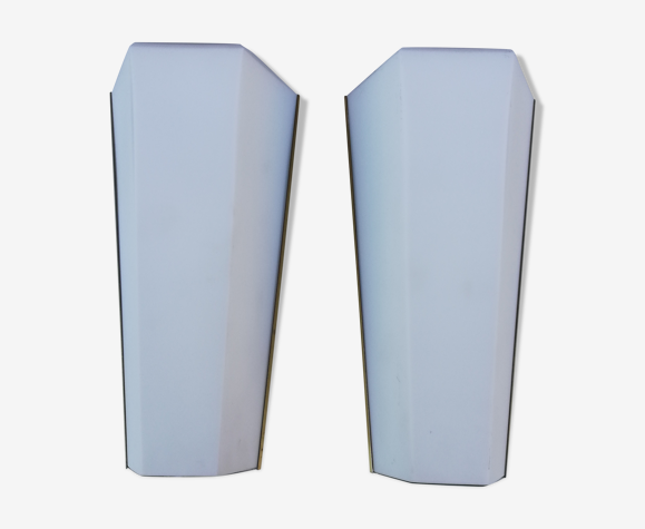 Appliques Limburg en laiton et verre opaque 1970