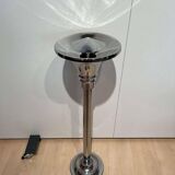 Art Deco Standing Ashtray in Polished and Chromed Metal, Switzerland, 1930