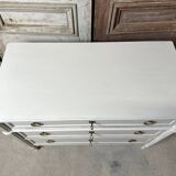 Louis XVI style chest of drawers painted white