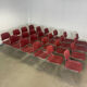 Lot de 24 chaises empilables Matrix Bordeaux, années 70, USA