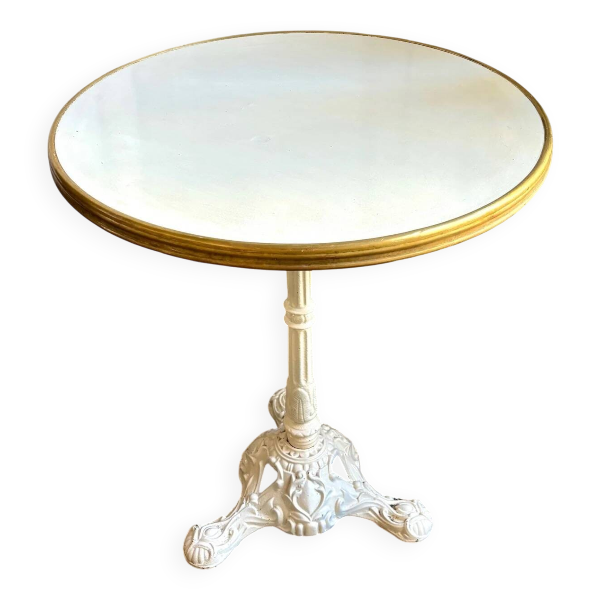 Cast iron and beige melamine bistro table ⌀ 60 cm
