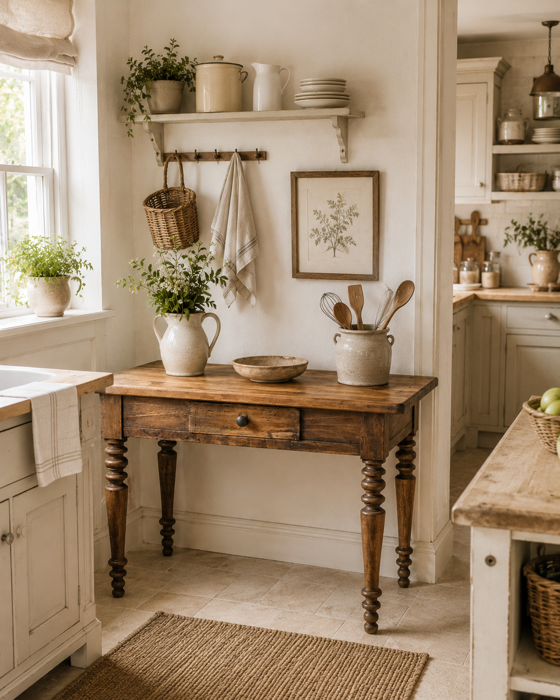 Small renovated antique table