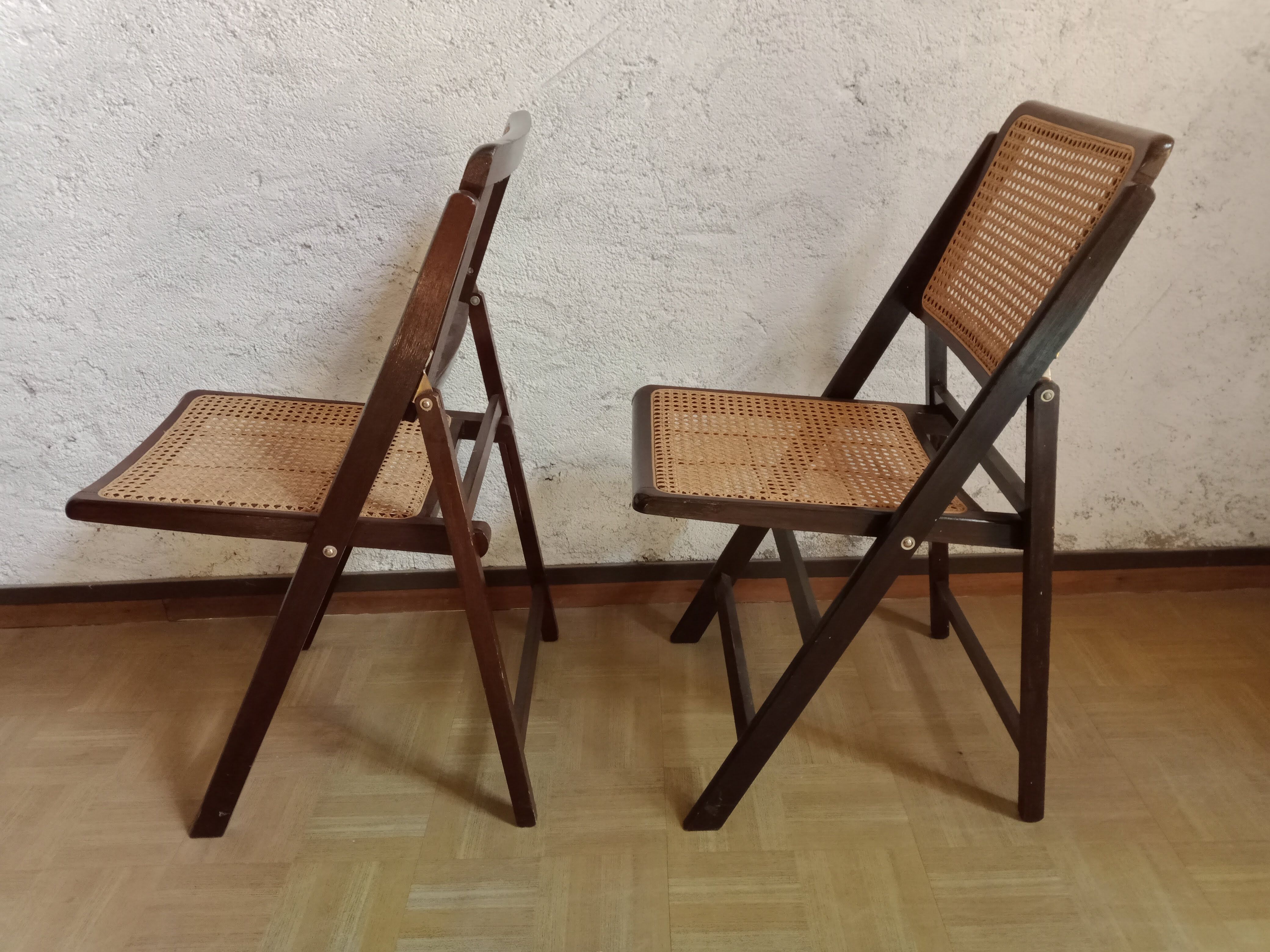 70s folding chairs canning chairs set of four