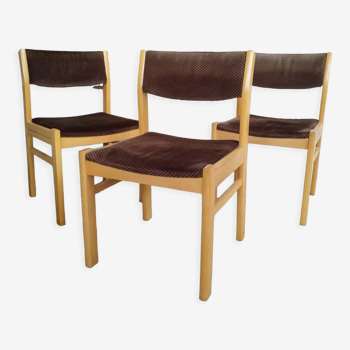 Vintage Scandinavian chairs 1970 velvet